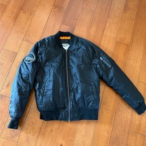 Syndicate the agency Black Bomber Jacket with white Lining accent